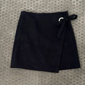 LOFT Black Mini Wrap Skirt